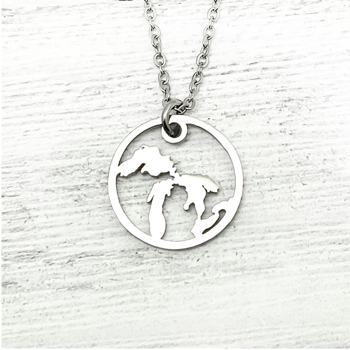 Great Lakes Outline Pendant, large, petite, mini - Be Inspired UP