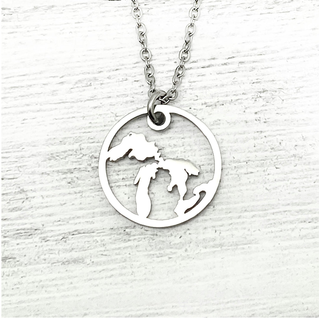 Great Lakes Outline Pendant, large, petite, mini - Be Inspired UP