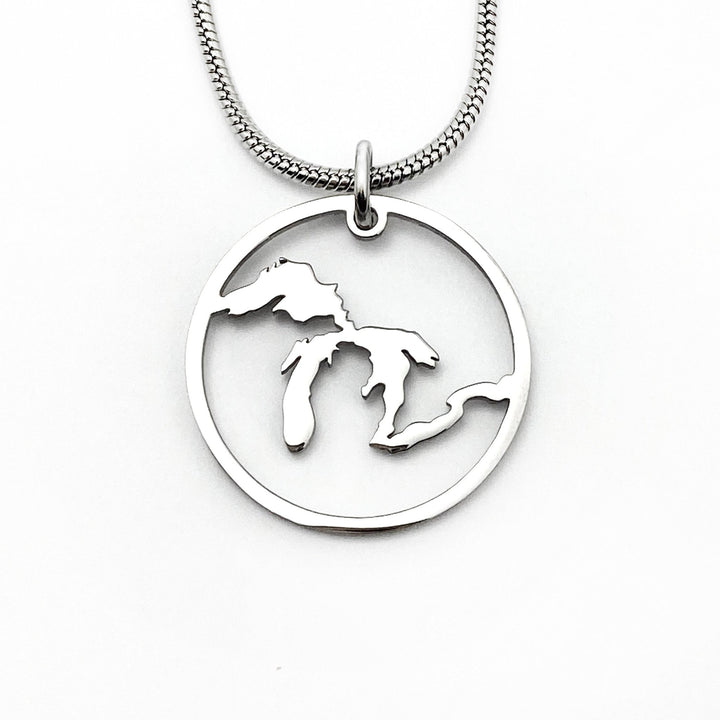 Great Lakes Outline Pendant, large, petite, mini - Be Inspired UP