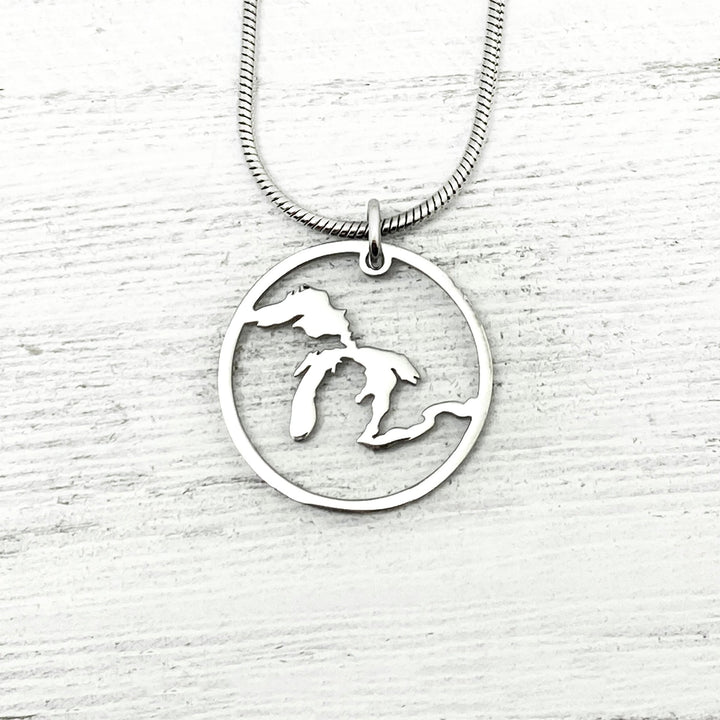 Great Lakes Outline Pendant, large, petite, mini - Be Inspired UP