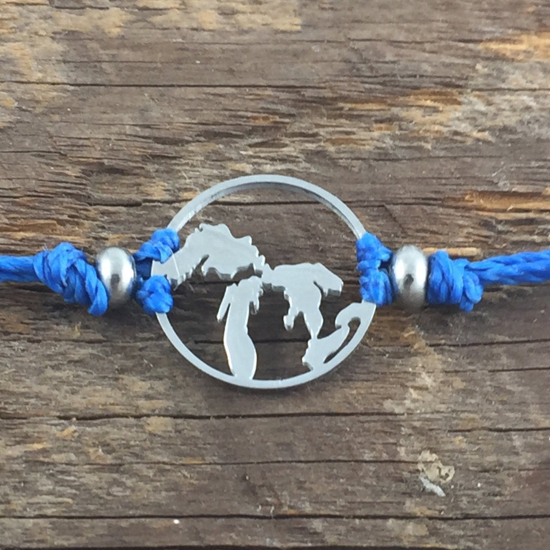 Great Lakes Outline Pull Cord Bracelet - Be Inspired UP