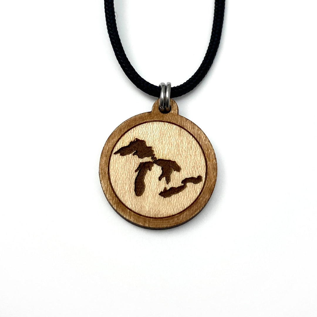 Great Lakes Wooden Pendant, Engraved Large or Petite size - Be Inspired UP