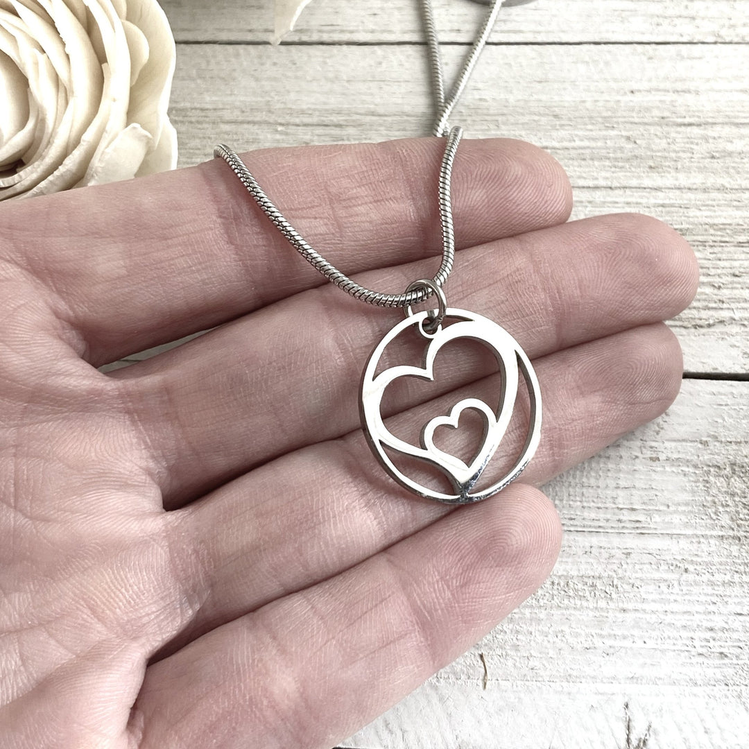 Hearts Embrace Pendant, large or petite - Be Inspired UP