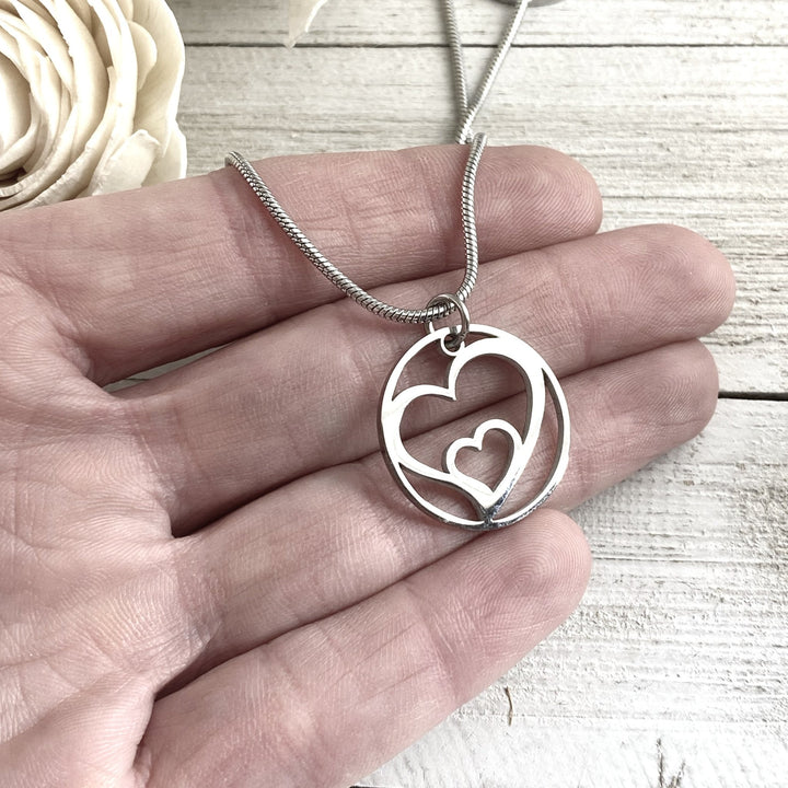 Hearts Embrace Pendant, large or petite - Be Inspired UP