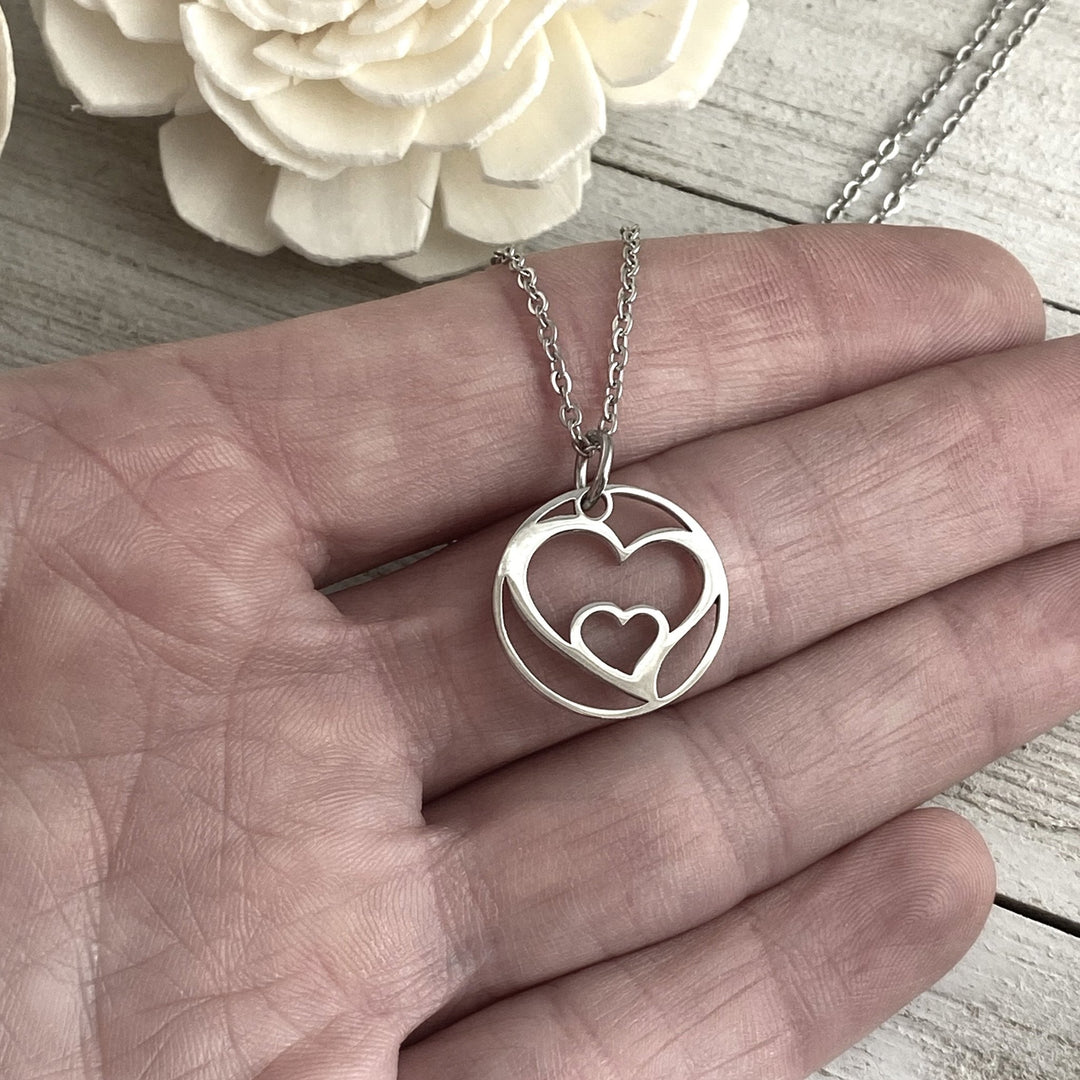 Hearts Embrace Pendant, large or petite - Be Inspired UP