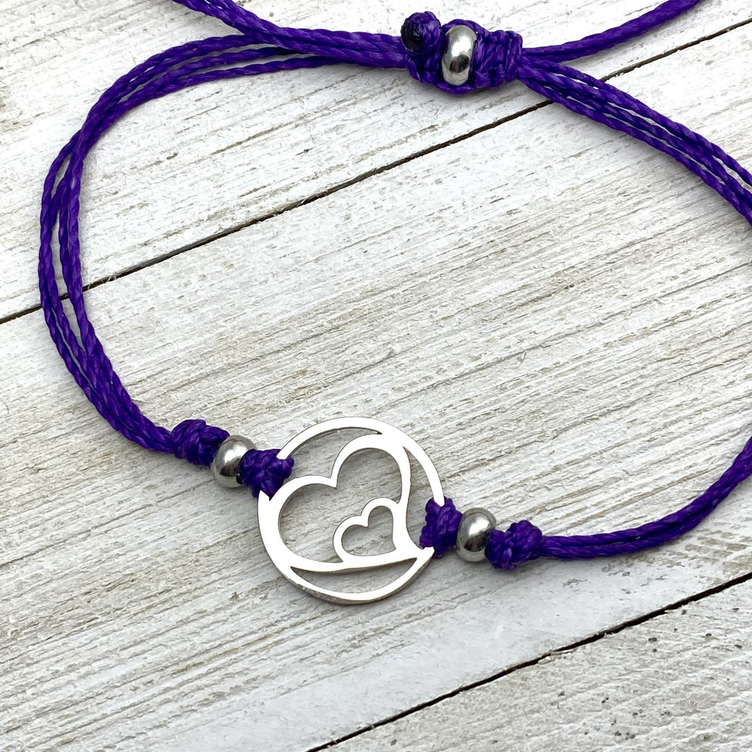 Hearts embrace Pull Cord Anklet - Be Inspired UP