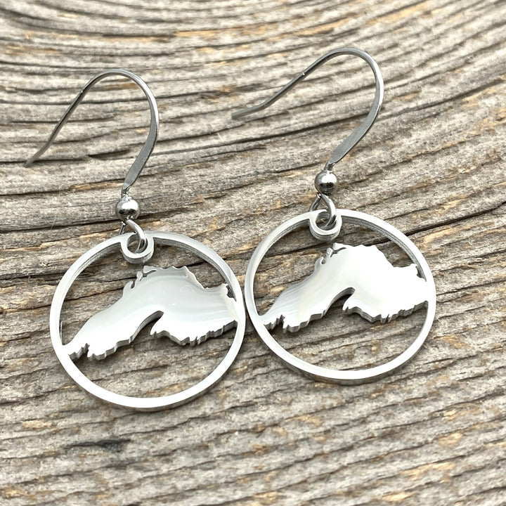 Lake Superior Outline Earrings