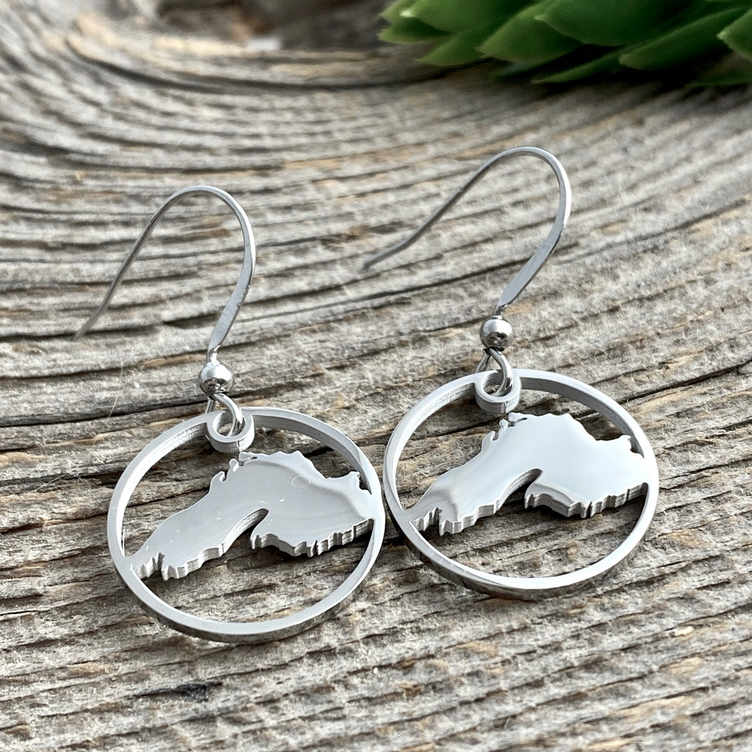 Lake Superior Outline Earrings