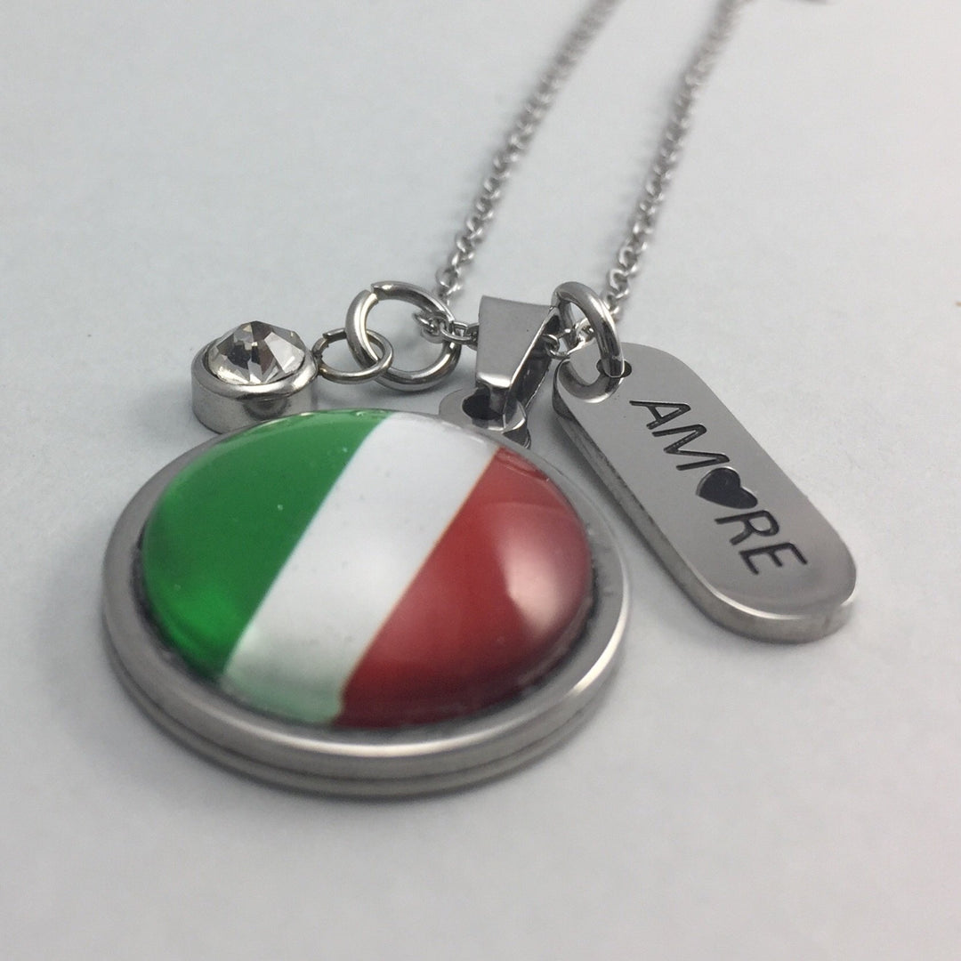 Italian Flag Charm Pendant - Petite - Be Inspired UP