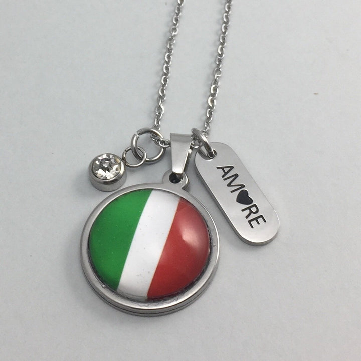 Italian Flag Charm Pendant - Petite - Be Inspired UP