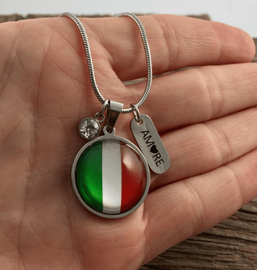 Italian Flag Charm Pendant - Petite - Be Inspired UP