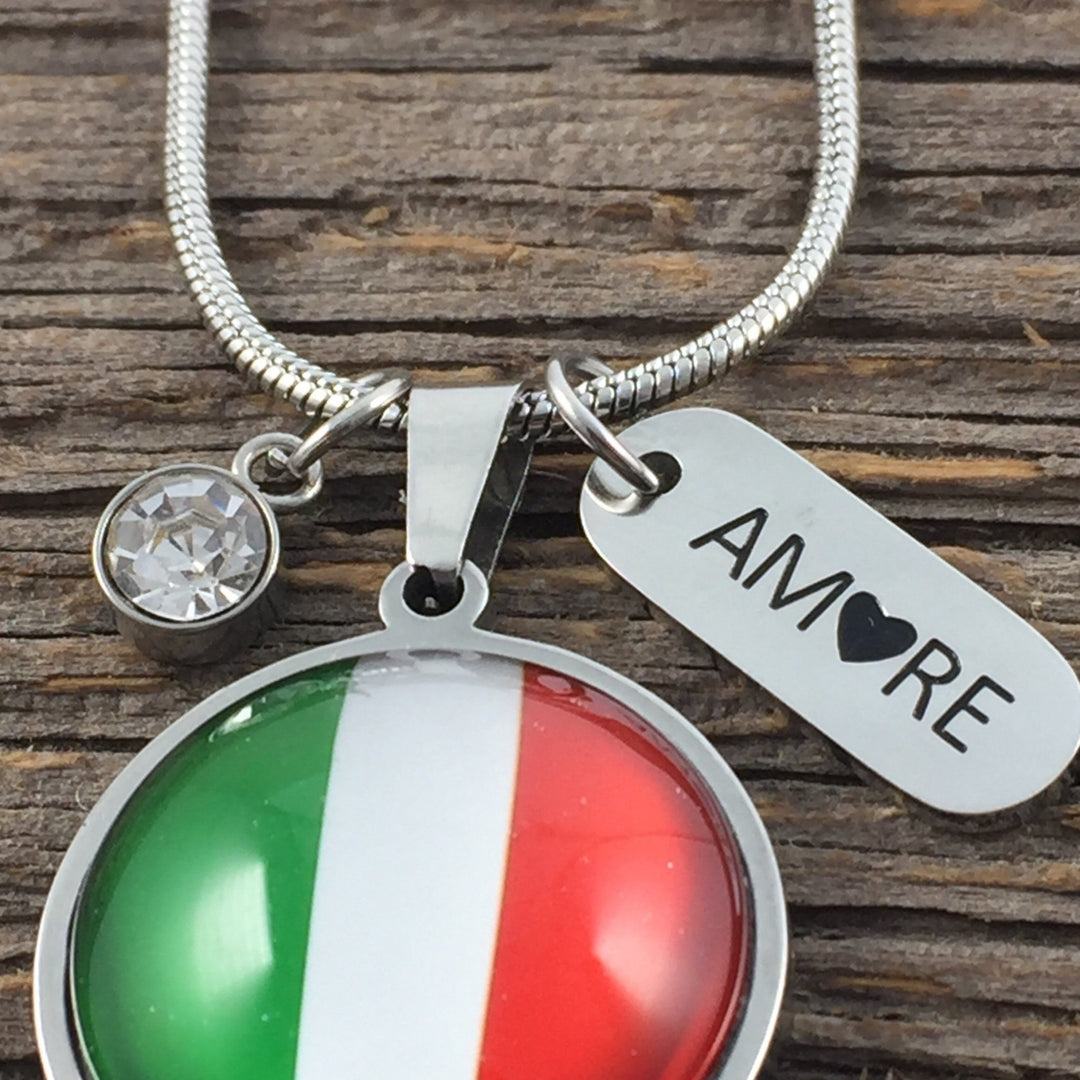 Italian Flag Charm Pendant - Petite - Be Inspired UP