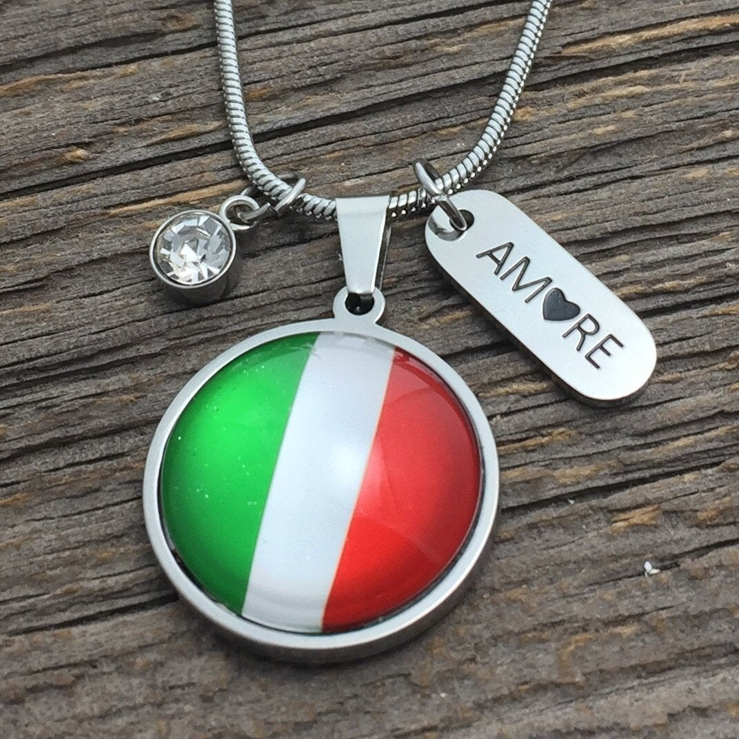 Italian Flag Charm Pendant - Petite - Be Inspired UP