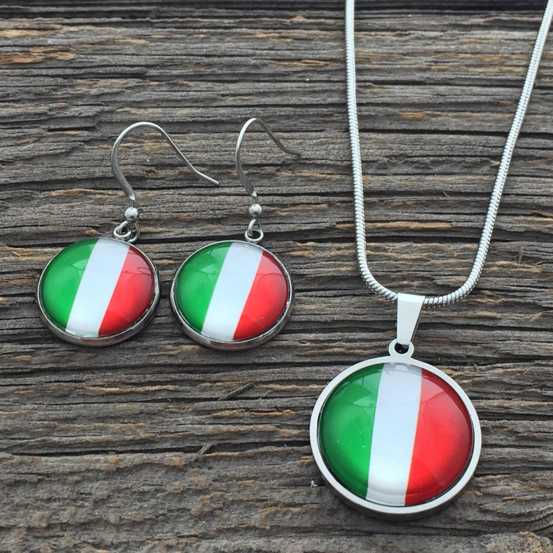 Italian Flag Pendant, Large - Be Inspired UP