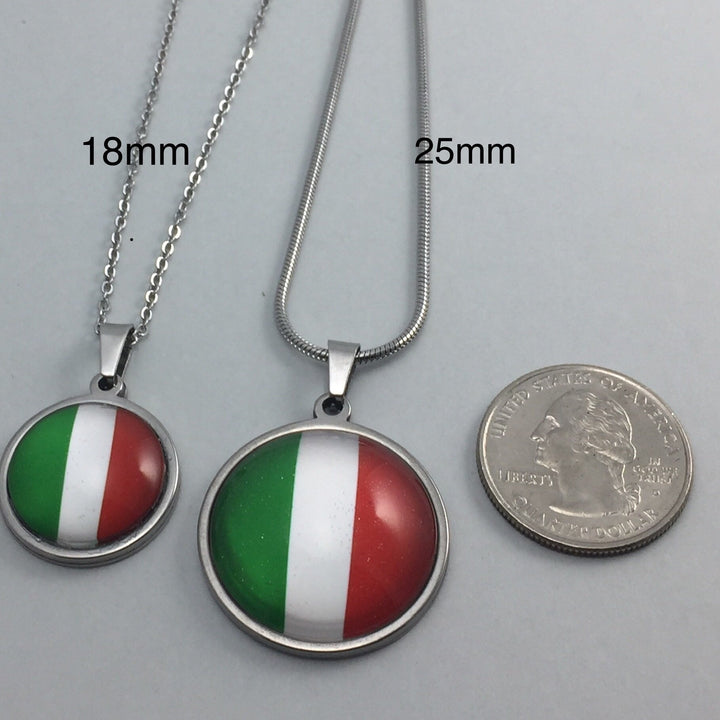 Italian Flag Pendant, Large - Be Inspired UP