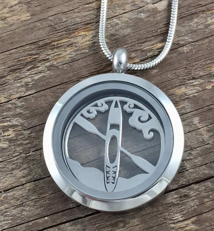 Kayak Sun or Waves Glass Locket - Be Inspired UP