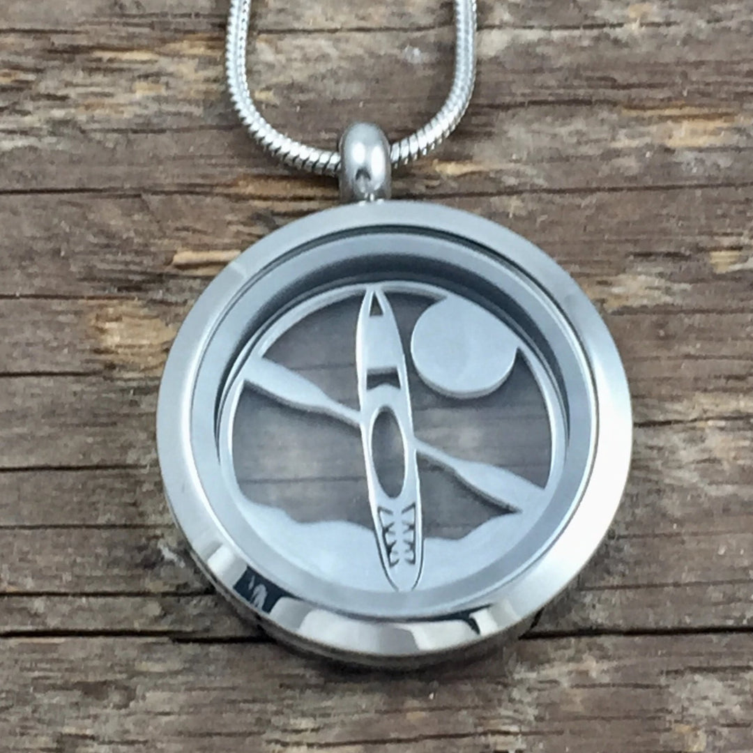 Kayak Sun or Waves Glass Locket - Be Inspired UP