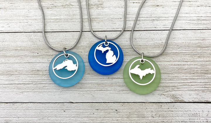 Lake Superior Beach Glass Pendant - Be Inspired UP