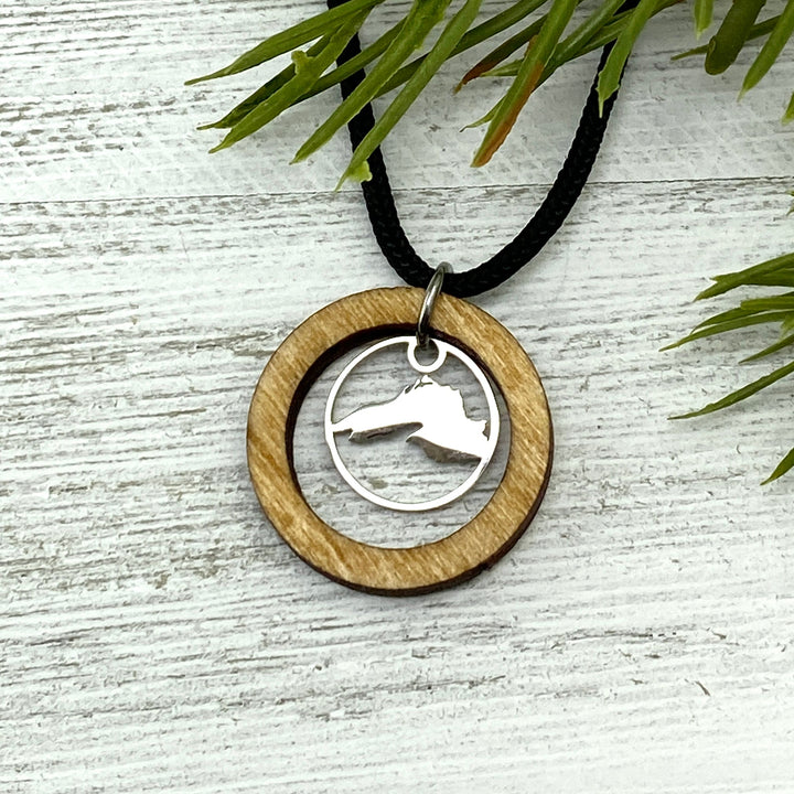 Lake Superior Wooden Hoop Pendant Petite or Large - Be Inspired UP