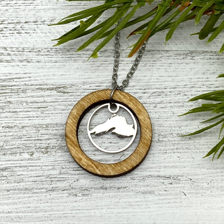 Lake Superior Wooden Hoop Pendant Petite or Large - Be Inspired UP