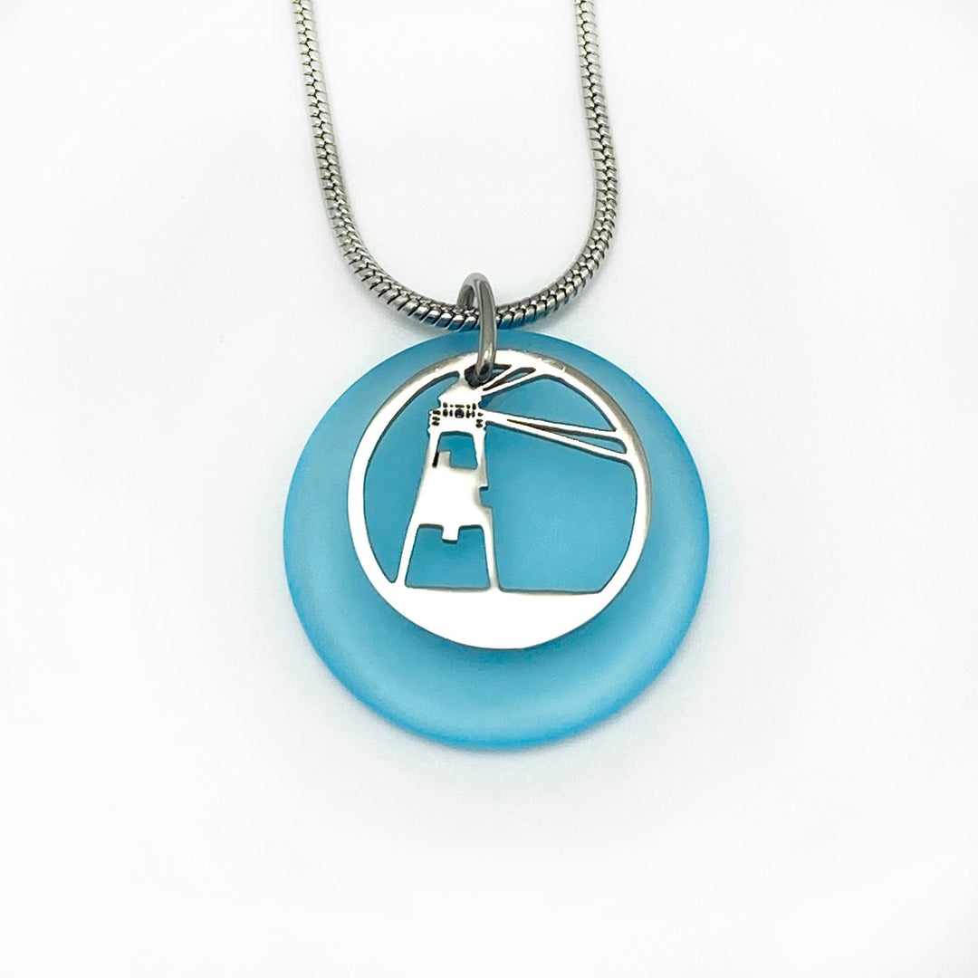 Lighthouse Beach Glass Pendant - Be Inspired UP