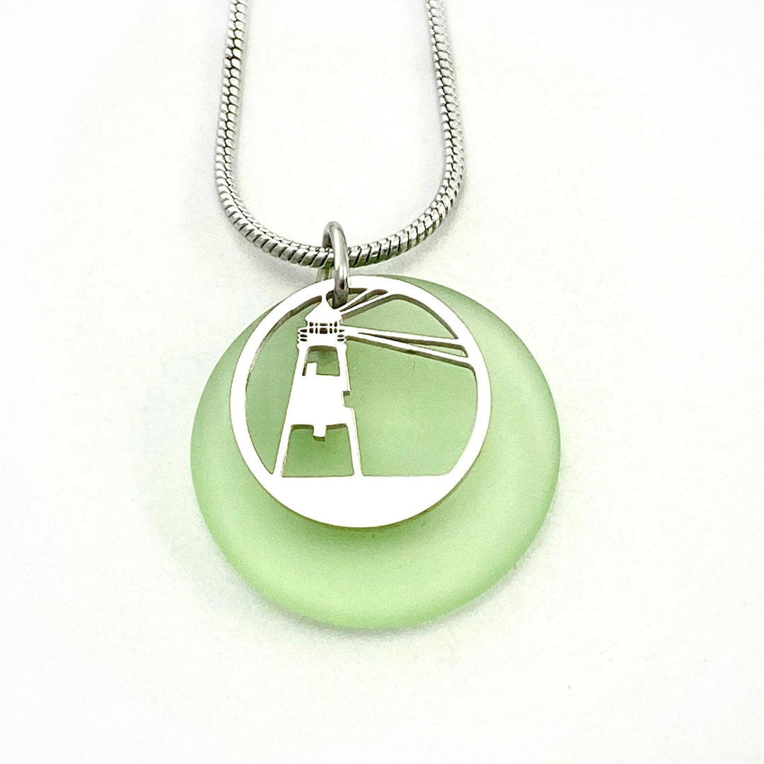 Lighthouse Beach Glass Pendant - Be Inspired UP