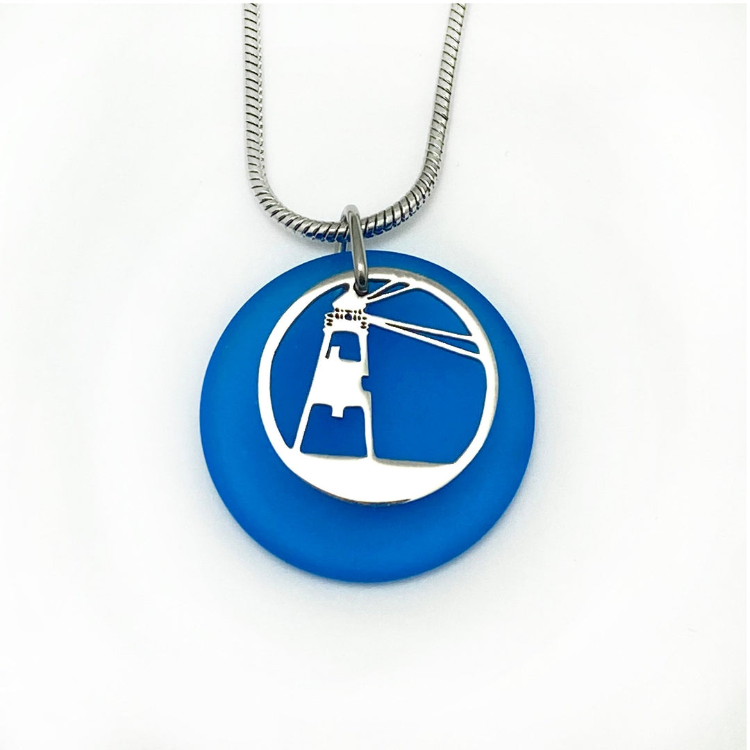 Lighthouse Beach Glass Pendant - Be Inspired UP
