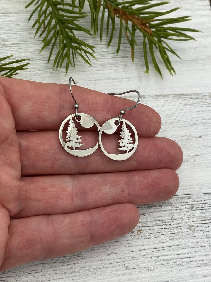 Lone Pine Tree Earrings, petite or mini - Be Inspired UP
