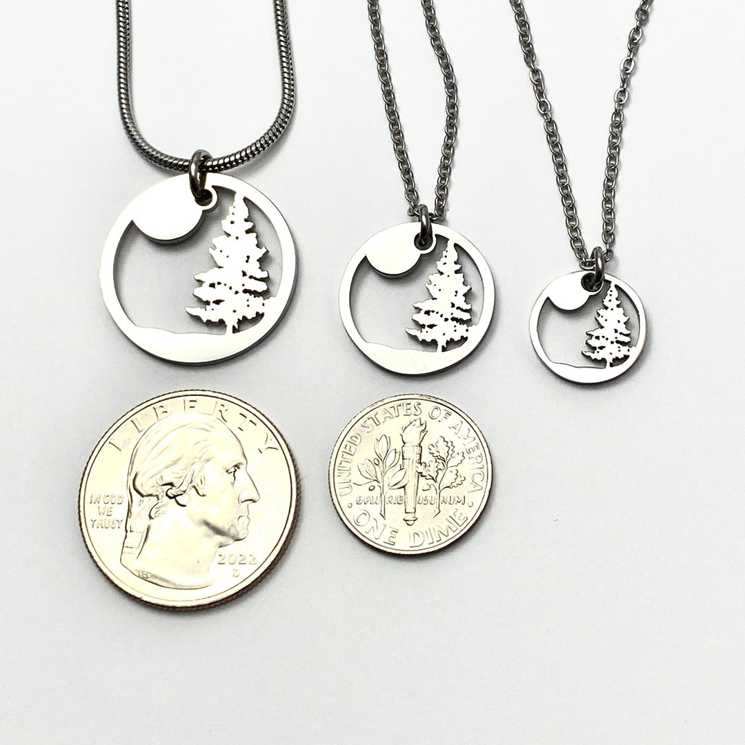 Lone Pine Tree Pendant, large, petite or mini - Be Inspired UP