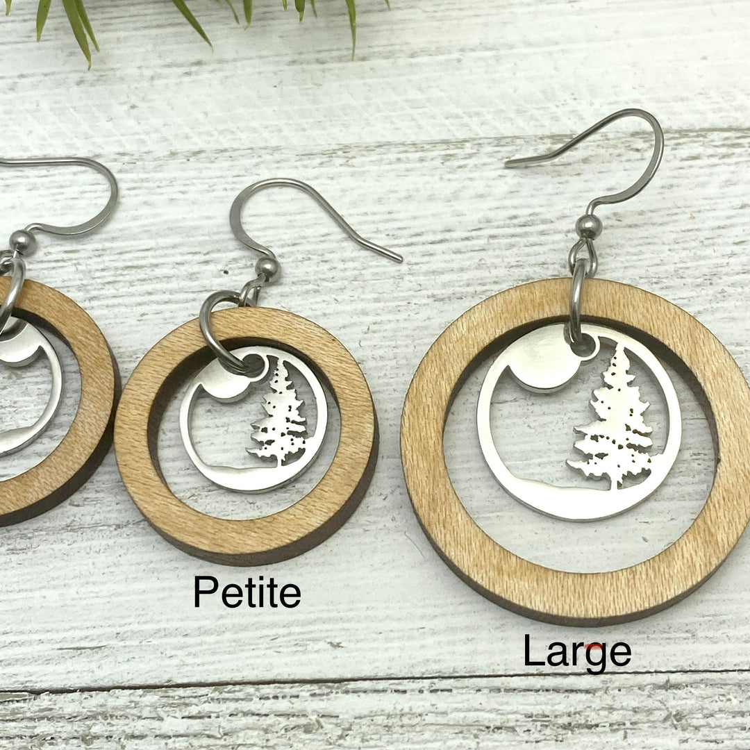 Lone Pine Wooden Hoop Earrings - Be Inspired UP