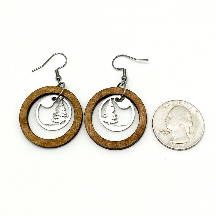 Lone Pine Wooden Hoop Earrings - Be Inspired UP