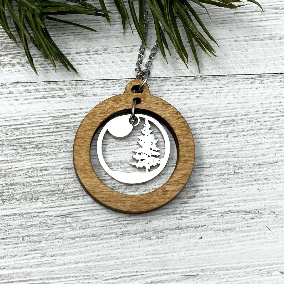 Lone Pine Wooden Hoop Pendant Petite or Large - Be Inspired UP