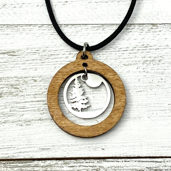 Lone Pine Wooden Hoop Pendant Petite or Large - Be Inspired UP