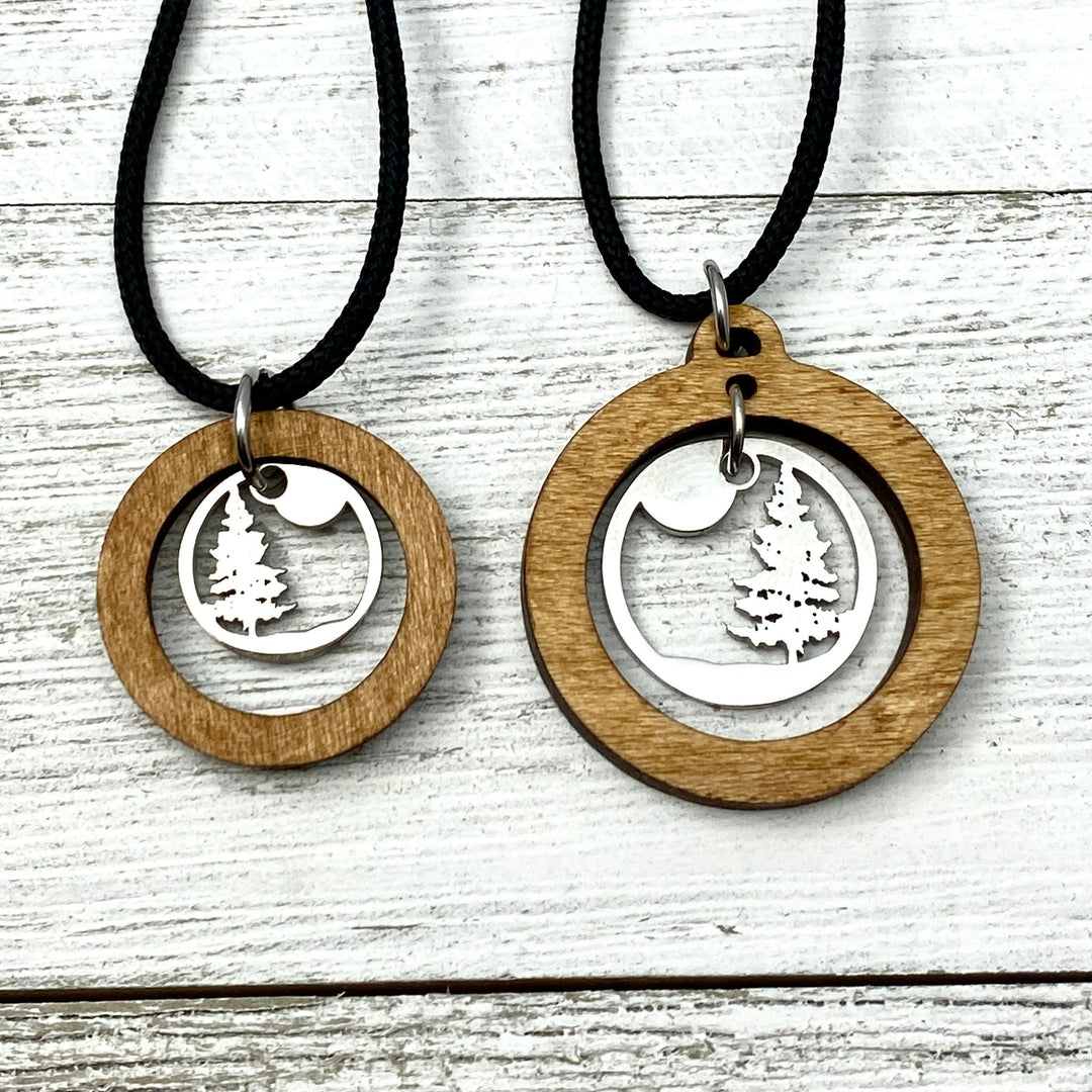 Lone Pine Wooden Hoop Pendant Petite or Large - Be Inspired UP