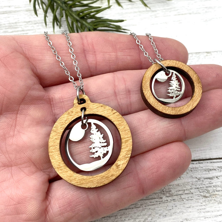 Lone Pine Wooden Hoop Pendant Petite or Large - Be Inspired UP