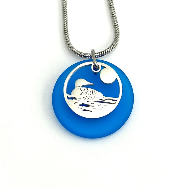 Loon Beach Glass Pendant - Be Inspired UP