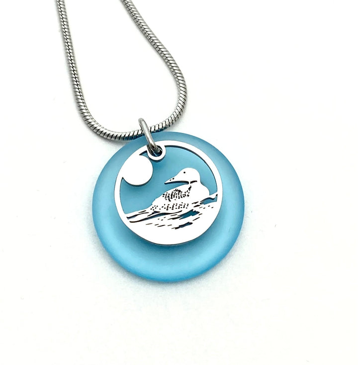 Loon Beach Glass Pendant - Be Inspired UP