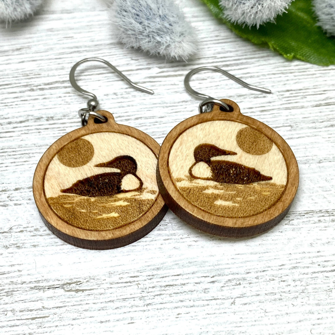 Loon Wooden Earrings - Be Inspired UP