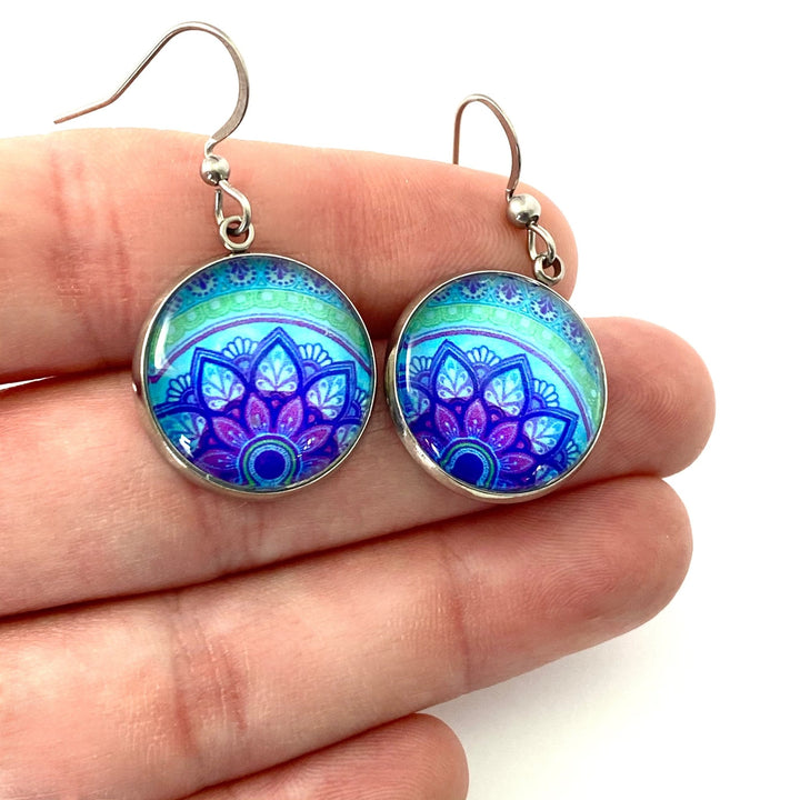 Lotus Blossom mandala Earrings - Be Inspired UP