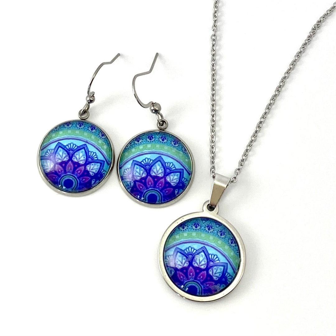 Lotus Blossom mandala Earrings - Be Inspired UP