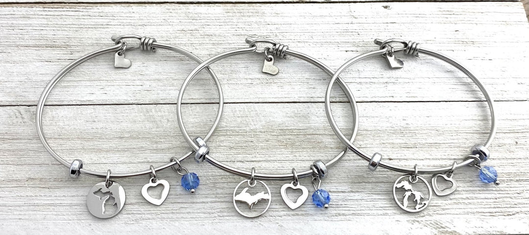 Michigan Charm Bracelet, Adjustable - Be Inspired UP