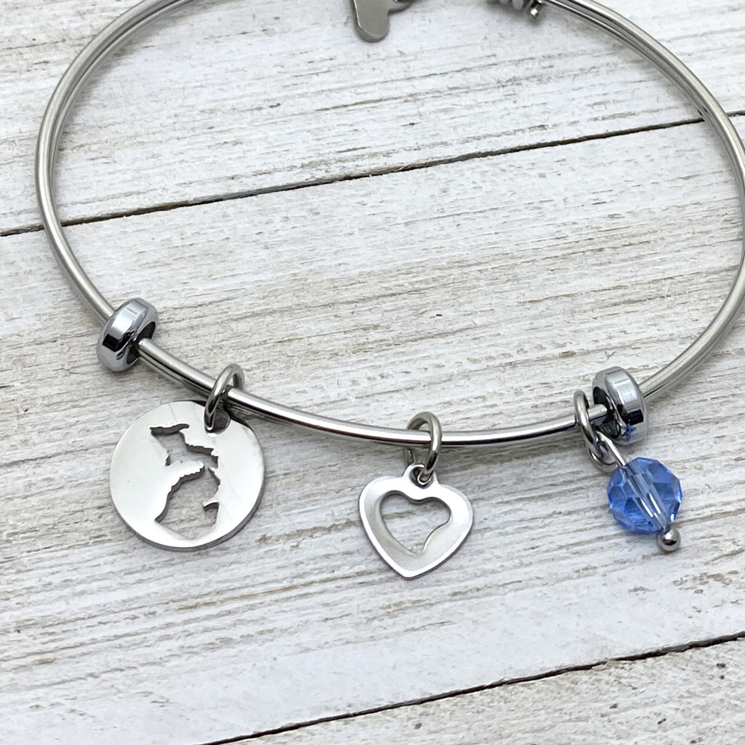 Michigan Charm Bracelet, Adjustable - Be Inspired UP