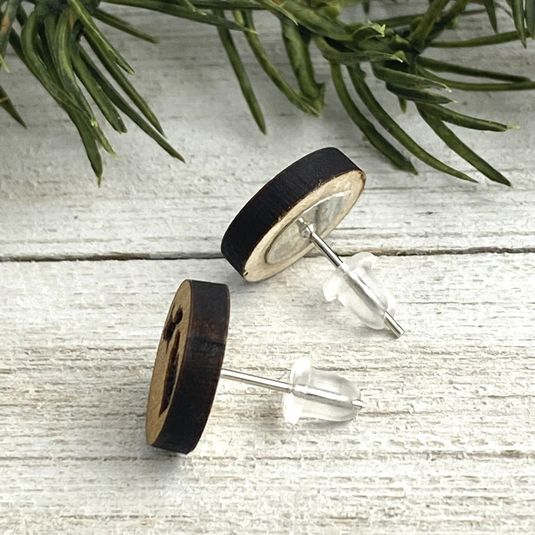 Michigan engraved Wood Post Earrings - Be Inspired UP