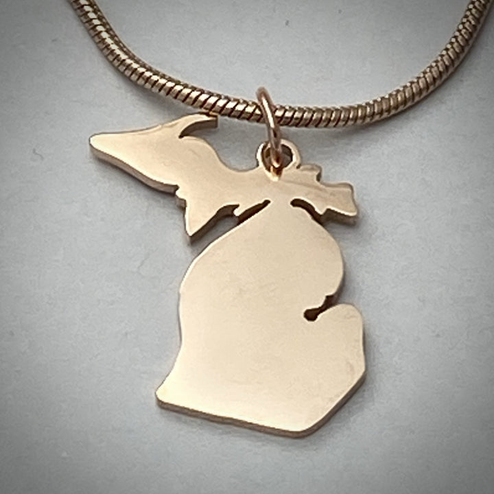 Michigan Pendant, Rose Gold plated large or petite - Be Inspired UP