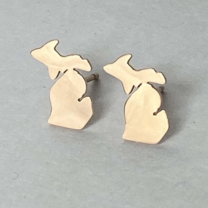 Michigan Rose Gold Post Earrings - Be Inspired UP