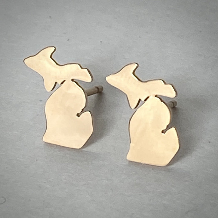 Michigan Rose Gold Post Earrings - Be Inspired UP