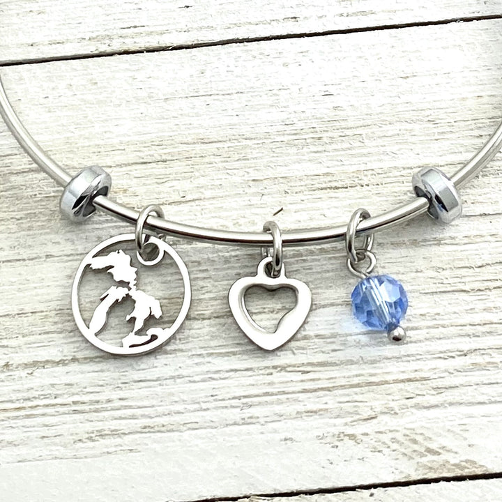 Middle Bass Lake Charmed Cuff Bracelet - Custom - Be Inspired UP