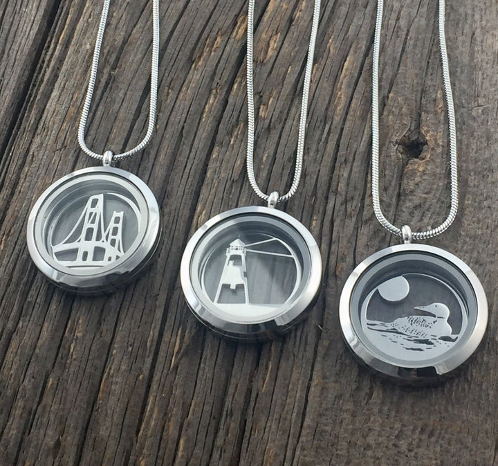 Middle Bass Lake Glass Locket - custom - Be Inspired UP