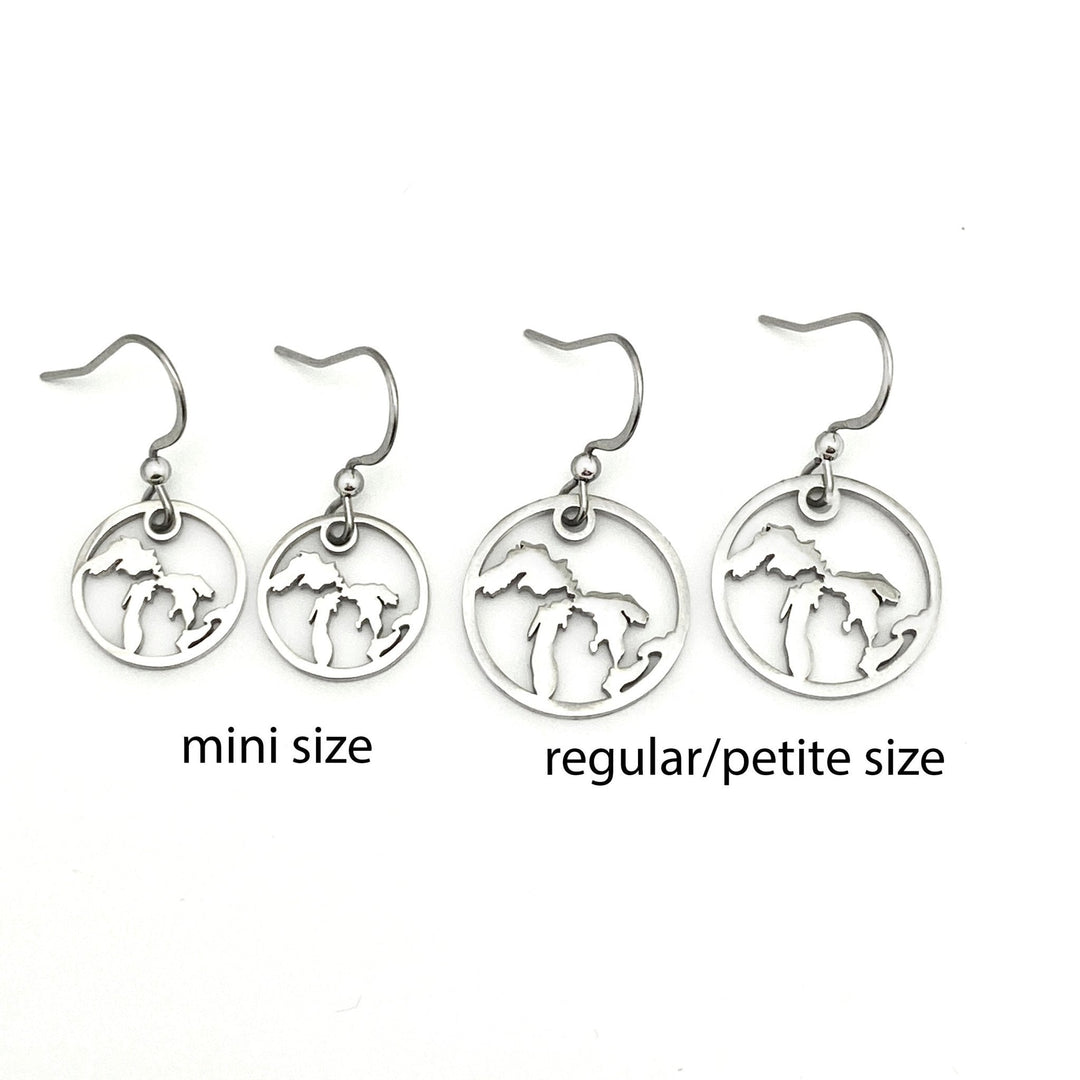 Middle Bass Lake Outline Earrings - Be Inspired UP