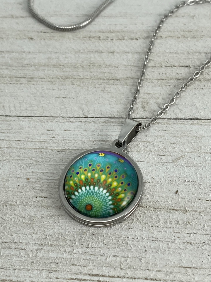 Mindful Mandala Pendant - Teal, E Yelland - Be Inspired UP